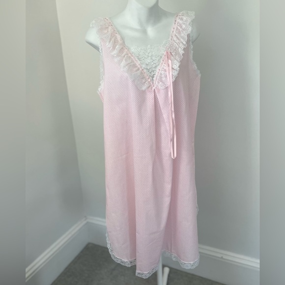 Vintage Other - Vintage Brandywine Mini Checkerboard Pink/White Coquette Nightgown